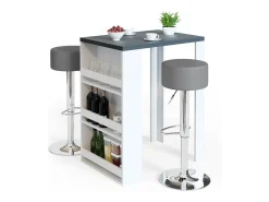 New Vicco Conjunto de mesa de bar antracite/branco 57x80x106 Cinza antracite