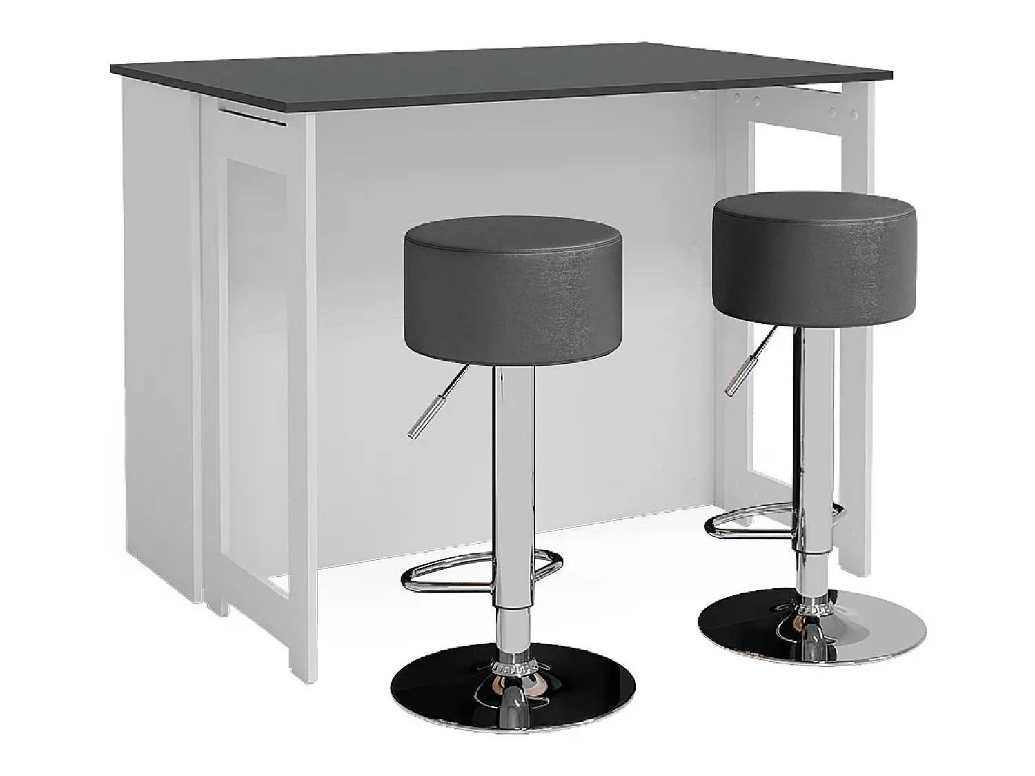 Móvel De Bar|Vicco Conjunto de mesa de bar antracite/branco 116x37x90.5 dominic Cinza antracite