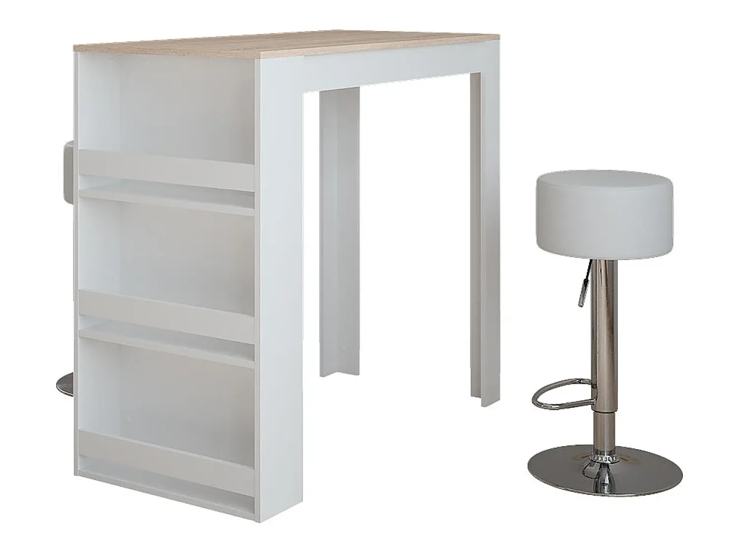 Móvel De Bar*Vicco Conjunto de mesa de bar /sonoma 57x117x106 repose Branco