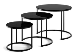 Vicco Conjunto de mesa de centro vidro 55x55x44.5 montreal^ Mesa De Centro