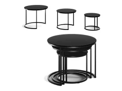 Vicco Conjunto de mesa de centro vidro 55x55x44.5 montreal^ Mesa De Centro