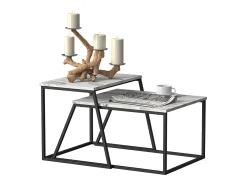 Vicco Conjunto de mesa de centro /branco mármore 60x50x38 myra^ Mesa De Centro
