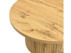 Mesa De Centro*ModernLuxe Conjunto de mesa de centro - Tampo redondo - Padrão de listras verticais - MDF - Natural Natural claro