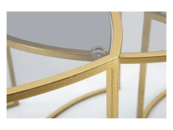 Mesa De Apoio| Conjunto de Mesas Auxiliares VKH553, Ouro, 60x60x50 cm, Kendra Home Dourado