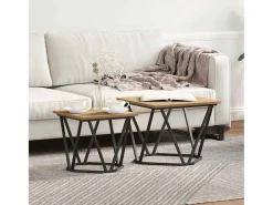 Conjunto de mesas de apoio 2 pcs carvalho artisiano^ Mesa De Centro