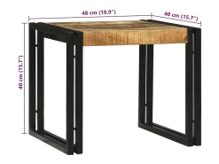 Mesa De Centro| Conjunto de Mesas de centro | Mesa de apoio | Mesa de café 2 Peças Madeira de mangueira maciça Castanho