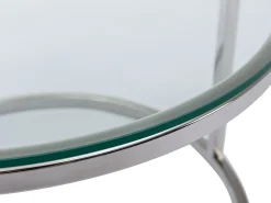 Mesa De Centro|Vente-unique Conjunto de mesas de centro empilháveis ​​em vidro temperado e aço inoxidável - Prata - MAEVANE II Transparente / Prateado