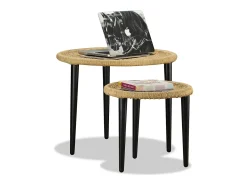 Mesa De Centro|vidaxl Conjunto de mesas de centro 2 pcs juta natural Bege
