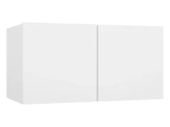 Móvel De Tv|Helloshop26 Conjunto de móveis armário aparador TV televisão sala de estar quarto sala de estar 4 peças madeira projetada 02_0024683 Branco