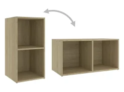 Móvel De Tv|Helloshop26 Conjunto de móveis armário aparador TV televisão sala de estar quarto 8 peças carvalho sonoma madeira projetada marrom 02_0025303 Castanho