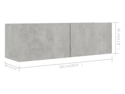 Móvel De Tv|Helloshop26 Conjunto de móveis armário aparador TV televisão sala de estar quarto sala 7 peças madeira projetada cinza 02_0025160 Castanho