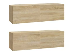 Sale Helloshop26 Conjunto de móveis armário aparador TV televisão sala de estar quarto sala de estar 6 peças sonoma carvalho madeira projetada marrom 02_0025135 Castanho