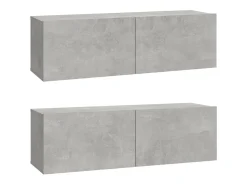 Móvel De Tv*Helloshop26 Conjunto de móveis armário buffet TV televisão sala de estar quarto sala de estar 6 peças madeira projetada cinza 02_0025039 Castanho