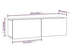 Móvel De Tv*Helloshop26 Conjunto de móveis armário buffet TV televisão sala de estar quarto sala de estar 6 peças madeira projetada cinza 02_0025039 Castanho