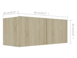 Móvel De Tv*Helloshop26 Conjunto de móveis de 4 peças incluindo guarda-roupa aparador suporte para TV sala de estar/quarto madeira de engenharia de carvalho Sonoma marrom 02_0024306 Castanho