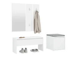 Best Conjunto de móveis de corredor derivados de madeira PT305519 Branco