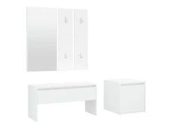 Best Conjunto de móveis de corredor derivados de madeira PT305519 Branco