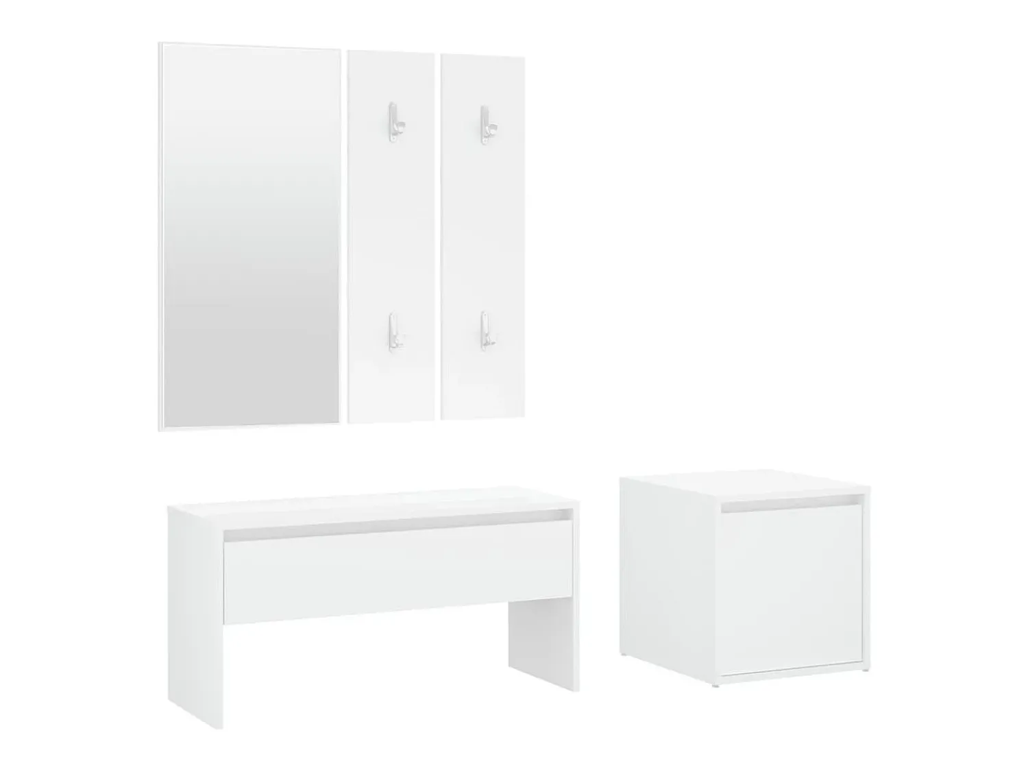 Best Conjunto de móveis de corredor derivados de madeira PT305519 Branco