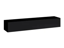 Móvel De Tv*Price Factory Conjunto de móveis de design para sala de estar SWITCH VI. Cores carvalho e preto com acabamento em carvalho fresado e preto brilhante. Preto / Castanho
