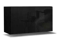Móvel De Tv|Price Factory Conjunto de móveis de sala de estar s e pretos suspensos coleção CEPTO VII 249cm, 8 portas, modulares. Branco