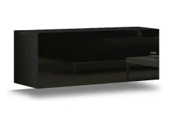 Móvel De Tv|Price Factory Conjunto de móveis de sala de estar s suspensos coleção CEPTO XXIV. 256cm, 8 móveis, LEDs, modulares. Preto