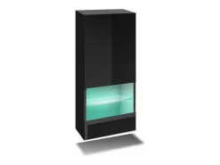 Móvel De Tv|Price Factory Conjunto de móveis de sala de estar s, suspensos, coleção CEPTO XXVII. 240cm, 8 móveis, leds, modulares. Preto