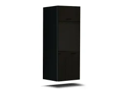 Móvel De Tv*Price Factory Conjunto de móveis de sala de estar s suspensos coleção CEPTO III 256cm, 8 portas, 8 prateleiras, LEDs, modulares. Preto