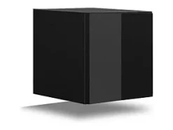 New Price Factory Conjunto de móveis de sala de estar e preto suspensos, coleção CEPTO XIV. 256cm, 10 móveis, leds. Cubo de cor preta. Branco