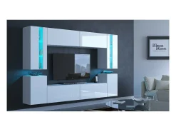 Price Factory Conjunto de móveis de sala de estar s suspensos coleção CEPTO XXIV. 240cm, 8 móveis, leds, modulares.^ Móvel De Tv