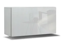 Móvel De Tv|Price Factory Conjunto de móveis de sala de estar e branco suspensos coleção CEPTO XVI 249cm, 8 móveis, modulares. Preto