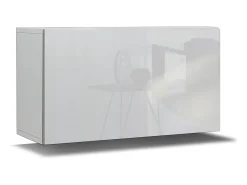 Móvel De Tv*Price Factory Conjunto de móveis de sala de estar s suspensos coleção CEPTO XXII. 273cm, 10 móveis, LEDs, modulares. Branco
