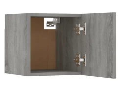Móvel De Tv|Helloshop26 Conjunto de móveis incluindo guarda-roupa aparador rack para TV para sala de estar quarto sala de TV estante madeira engenheirada Sonoma cinza 02_0025381 Castanho
