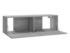 Móvel De Tv|Helloshop26 Conjunto de móveis incluindo guarda-roupa aparador rack para TV para sala de estar quarto sala de TV estante madeira engenheirada Sonoma cinza 02_0025381 Castanho