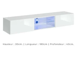 Móvel De Tv|Price Factory Conjunto de móveis para sala de estar SWITCH XXIII, cor branca brilhante. Branco