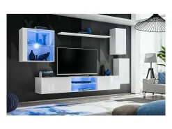 Móvel De Tv|Price Factory Conjunto de móveis para sala de estar SWITCH XXIII, cor branca brilhante. Branco