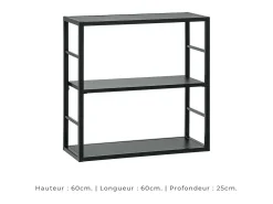 Móvel De Tv*Price Factory Conjunto de móveis para sala de estar estilo industrial SWITCH M5. Cor preta. Preto