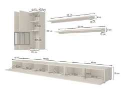 Meublorama Conjunto de móveis para sala RAMOS – claro – Design contemporâneo sem LED^ Móvel De Tv