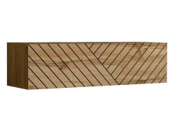 Price Factory Conjunto de móveis para sala de estar SWITCH V, na cor carvalho wotan com acabamentos fresados. Castanho