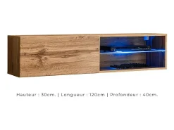 Móvel De Tv|Price Factory Conjunto de móveis para sala de estar SWITCH XXIV, design em carvalho e branco. Castanho