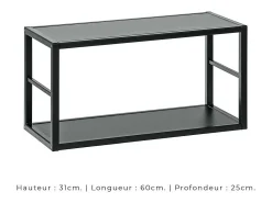 Móvel De Tv|Price Factory Conjunto de móveis para sala de estar estilo industrial SWITCH M3. Cor preta. Preto
