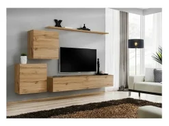 Price Factory Conjunto de móveis para sala SWITCH V design, cor carvalho Wotan.^ Móvel De Tv