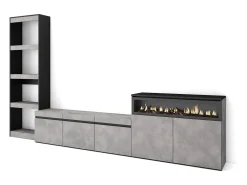 Skraut Home Conjunto de móveis TV, 310x35x186cm, Para televisores até 65