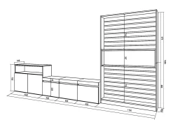 Móvel De Tv*Skraut Home Conjunto de móveis TV, 360x35x186cm, Para televisores até 65