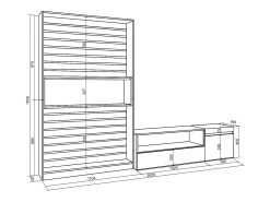 Hot Skraut Home Conjunto de móveis TV, 260x35x186cm, Para televisores até 65