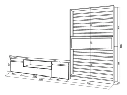 Móvel De Tv|Skraut Home Conjunto de móveis TV, 310x35x186cm, Para televisores até 80