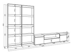Móvel De Tv|Skraut Home Conjunto de móveis TV, 320x35x186cm, Para televisores até 80