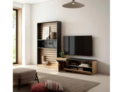 Móvel De Tv|Skraut Home Conjunto de móveis TV, 260x35x186cm, Para televisores até 65