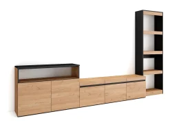 Móvel De Tv|Skraut Home Conjunto de móveis TV, 310x35x186cm, Para televisores até 65
