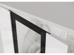 Móvel De Tv| Conjunto de sala moderno – 2 vitrinas e móvel de TV 180 cm, corpo mate frentes brilho Branco