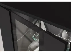Conjunto de sala moderno com LED mate 2 vitrinas e móvel de TV 180 cm mate^ Móvel De Tv
